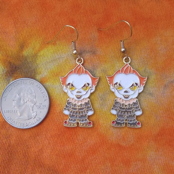 Handmade PENNYWISE Horror Earrings - Picture 3 of 6